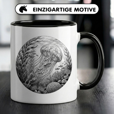 Tasse mit dem Motiv Qualle in der Wildnis - Ansicht 3