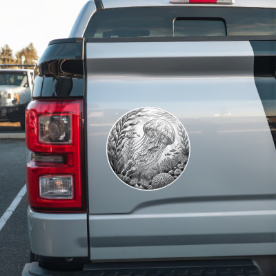 Qualle in der Wildnis Aufkleber Bunt - Ansicht 2