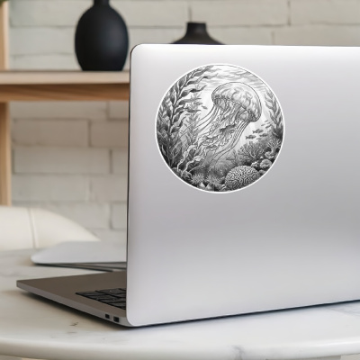 Qualle in der Wildnis Aufkleber Bunt - Ansicht 5