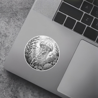 Qualle in der Wildnis Aufkleber Bunt - Ansicht 7