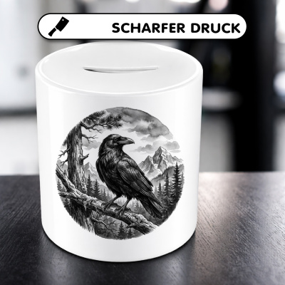Spardose mit dem Motiv Rabe in der Wildnis - Ansicht 5
