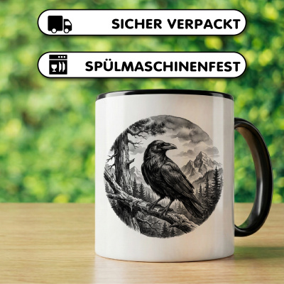 Tasse mit dem Motiv Rabe in der Wildnis - Ansicht 4