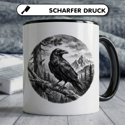 Tasse mit dem Motiv Rabe in der Wildnis - Ansicht 5