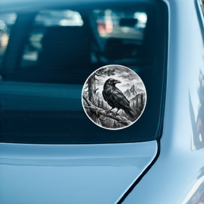 Rabe in der Wildnis Aufkleber Bunt - Ansicht 3