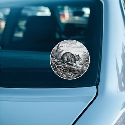 Ratte in der Wildnis Aufkleber Bunt - Ansicht 3