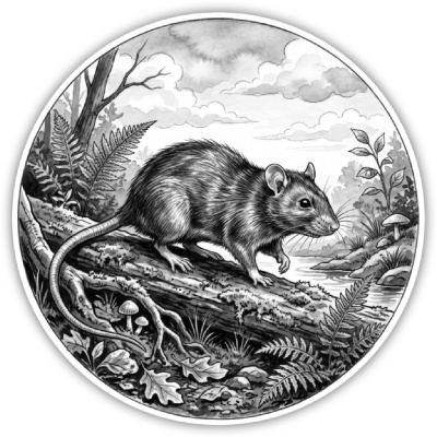 Ratte in der Wildnis Aufkleber Bunt