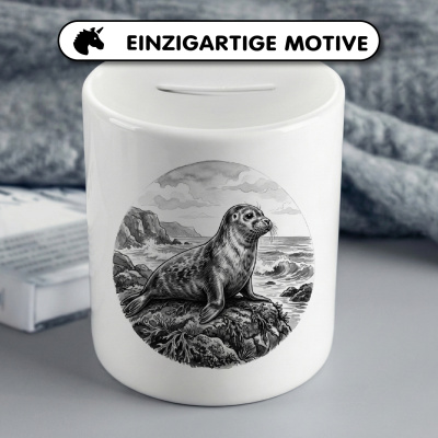 Spardose mit dem Motiv Robbe in der Wildnis - Ansicht 3