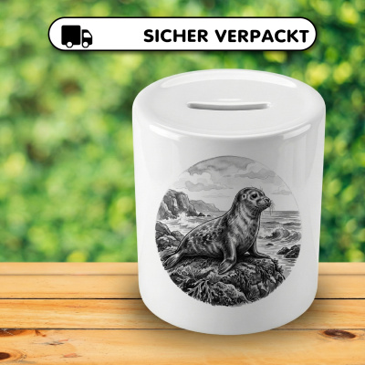 Spardose mit dem Motiv Robbe in der Wildnis - Ansicht 4