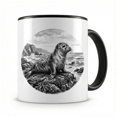 Tasse mit dem Motiv Robbe in der Wildnis