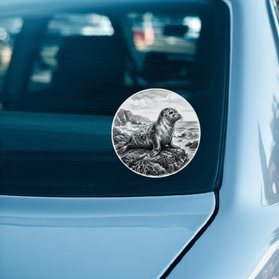 Robbe in der Wildnis Aufkleber Bunt - Ansicht 3