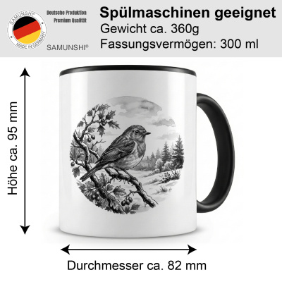 Tasse mit dem Motiv Rotkehlchen in der Wildnis - Ansicht 2