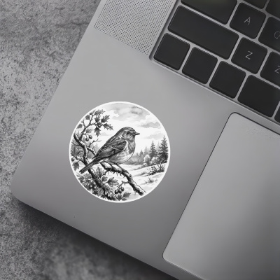 Rotkehlchen in der Wildnis Aufkleber Bunt - Ansicht 7