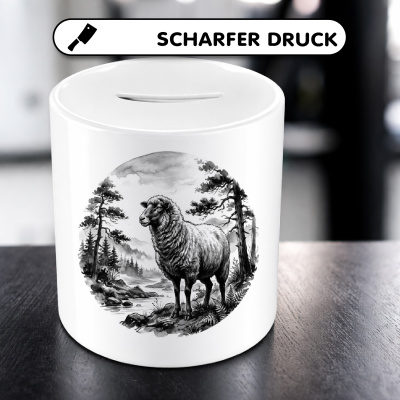 Spardose mit dem Motiv Schaf in der Wildnis - Ansicht 5