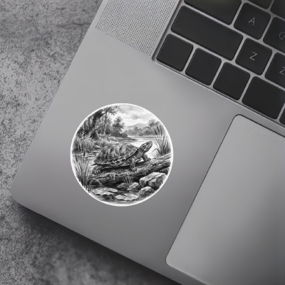 Landschildkr�ten in der Wildnis Aufkleber Bunt - Ansicht 7