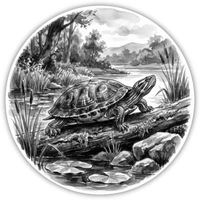 Landschildkr�ten in der Wildnis Aufkleber Bunt