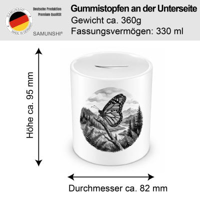 Spardose mit dem Motiv Schmetterling in der Wildnis - Ansicht 2