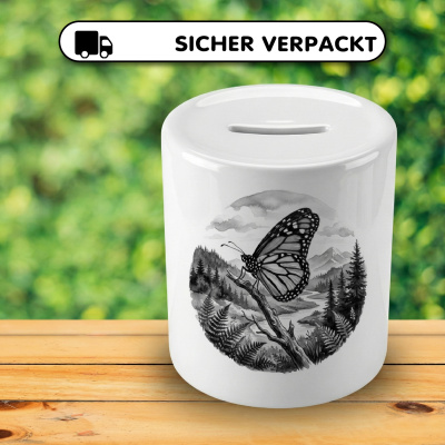Spardose mit dem Motiv Schmetterling in der Wildnis - Ansicht 4