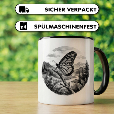 Tasse mit dem Motiv Schmetterling in der Wildnis - Ansicht 4