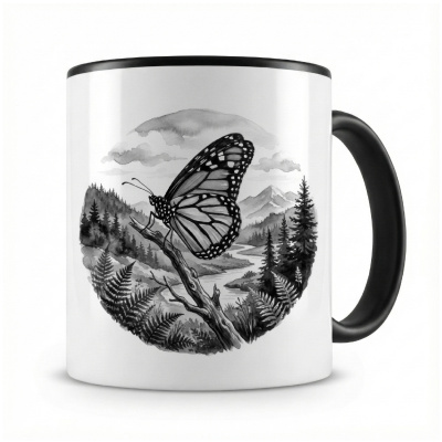 Tasse mit dem Motiv Schmetterling in der Wildnis