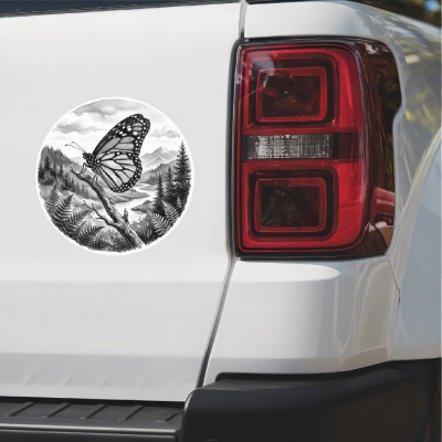 Schmetterling in der Wildnis Aufkleber Bunt - Ansicht 2