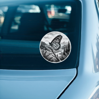 Schmetterling in der Wildnis Aufkleber Bunt - Ansicht 3