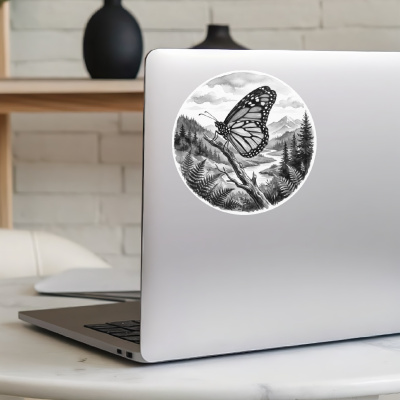 Schmetterling in der Wildnis Aufkleber Bunt - Ansicht 5