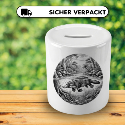 Spardose mit dem Motiv Schnabeltier in der Wildnis - Ansicht 4