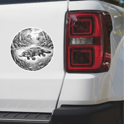 Schnabeltier in der Wildnis Aufkleber Bunt - Ansicht 2