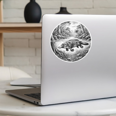 Schnabeltier in der Wildnis Aufkleber Bunt - Ansicht 5