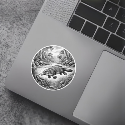 Schnabeltier in der Wildnis Aufkleber Bunt - Ansicht 7