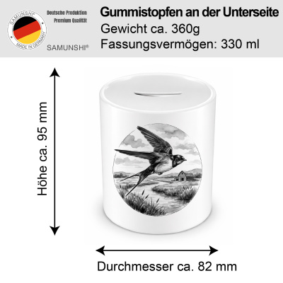 Spardose mit dem Motiv Schwalbe in der Wildnis - Ansicht 2