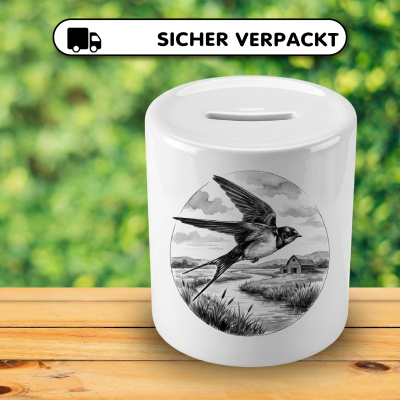 Spardose mit dem Motiv Schwalbe in der Wildnis - Ansicht 4