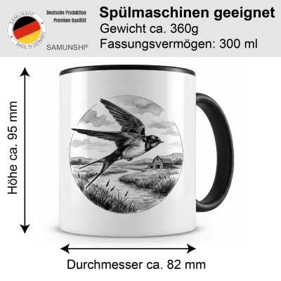 Tasse mit dem Motiv Schwalbe in der Wildnis - Ansicht 2