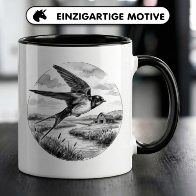 Tasse mit dem Motiv Schwalbe in der Wildnis - Ansicht 3