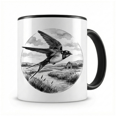 Tasse mit dem Motiv Schwalbe in der Wildnis