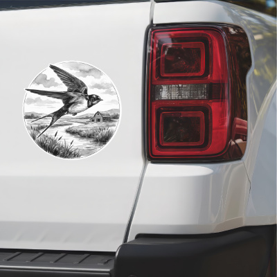 Schwalbe in der Wildnis Aufkleber Bunt - Ansicht 2