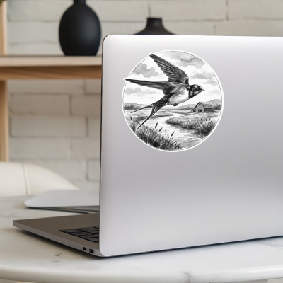Schwalbe in der Wildnis Aufkleber Bunt - Ansicht 5
