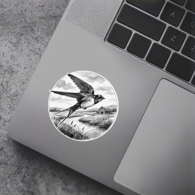 Schwalbe in der Wildnis Aufkleber Bunt - Ansicht 7