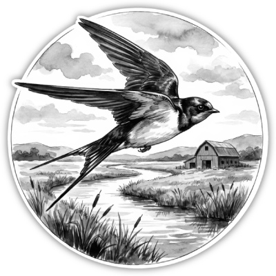 Wandtattoo  Schwalbe in der Wildnis 