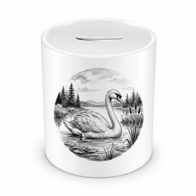 Spardose mit dem Motiv Schwan in der Wildnis