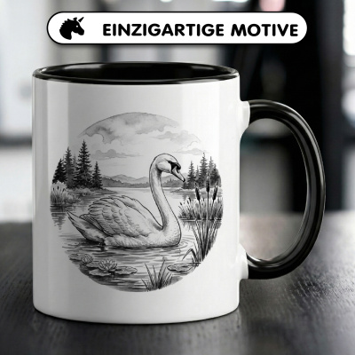Tasse mit dem Motiv Schwan in der Wildnis - Ansicht 3