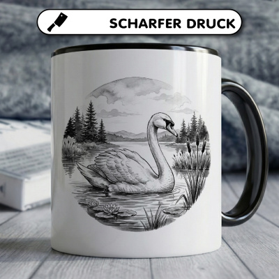 Tasse mit dem Motiv Schwan in der Wildnis - Ansicht 5