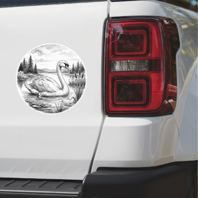 Schwan in der Wildnis Aufkleber Bunt - Ansicht 2