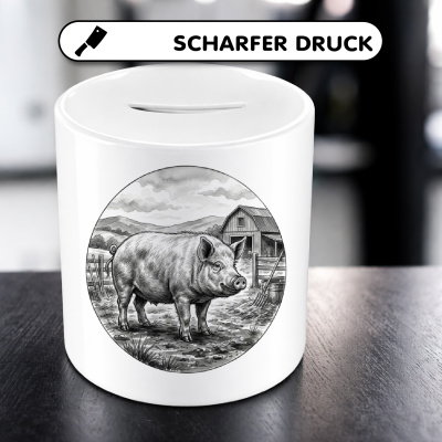 Spardose mit dem Motiv Schwein auf dem Bauernhof - Ansicht 5