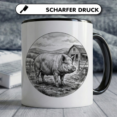Tasse mit dem Motiv Schwein auf dem Bauernhof - Ansicht 5