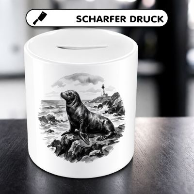 Spardose mit dem Motiv Seehund in der Wildnis - Ansicht 5