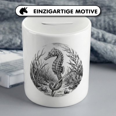Spardose mit dem Motiv Seepferdchen in der Wildnis - Ansicht 3