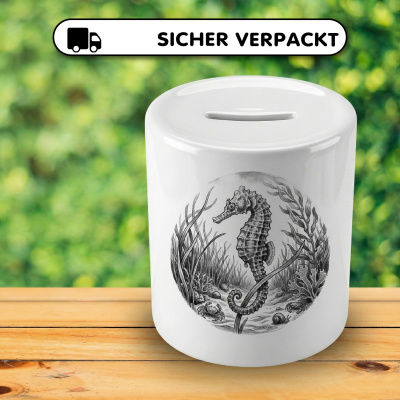 Spardose mit dem Motiv Seepferdchen in der Wildnis - Ansicht 4
