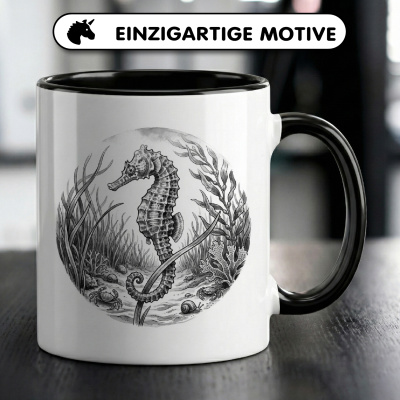 Tasse mit dem Motiv Seepferdchen in der Wildnis - Ansicht 3