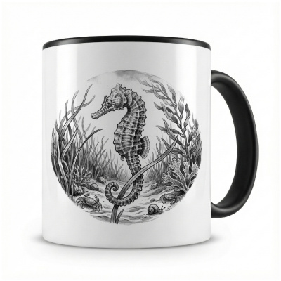 Tasse mit dem Motiv Seepferdchen in der Wildnis